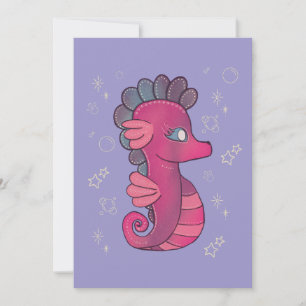 Punky zeepaard Schattig Roze Zeepaard Bedankkaart