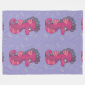 Punky zeepaard | Schattig Roze Zeepaard Fleece Deken (Voorkant (Horizontaal))