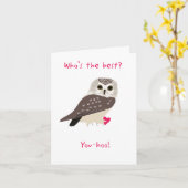 Punnige Uil Valentijn Kaart (Gele Bloem)