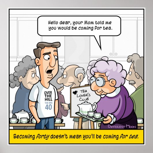 Punny 40th Birthday Poster (Voorkant)