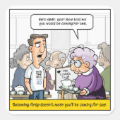 Punny 40th Birthday Square Stickers (Voorkant)