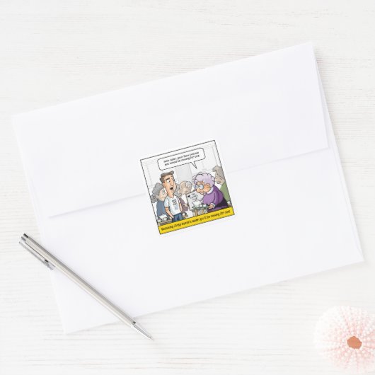 Punny 40th Birthday Square Stickers (Envelop)