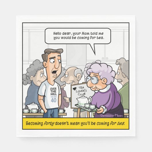 Punny 40th Verjaardagsfeest servetten (Voorkant)