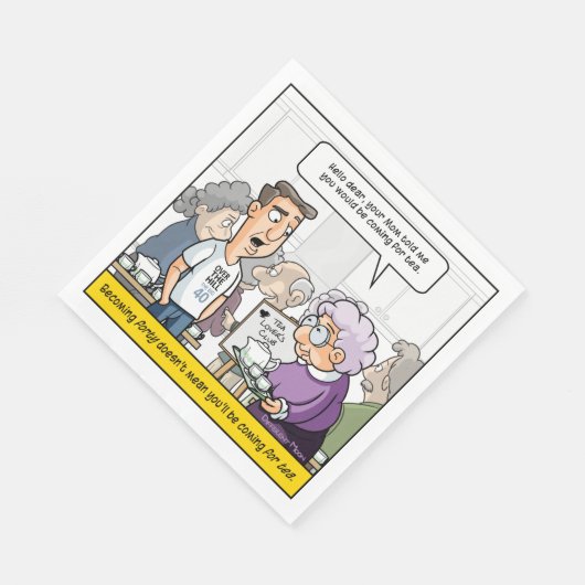 Punny 40th Verjaardagsfeest servetten (Hoek)