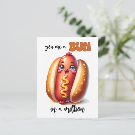 Punny Bun in een miljoen Valentijn Briefkaart (Staand voorkant)