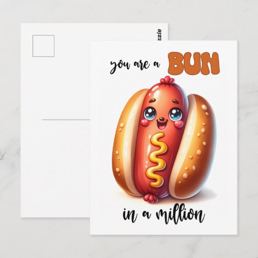 Punny Bun in een miljoen Valentijn Briefkaart (Voorkant / Achterkant)