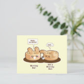 Punny Buns Cute Morning Bunny Briefkaart (Staand voorkant)