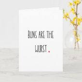 Punny "Buns zijn de Wurst" Kaart (Gele Bloem)