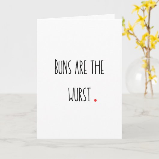 Punny "Buns zijn de Wurst" Kaart (Gele Bloem)