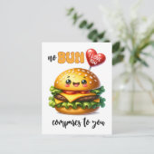 Punny Cheeseburger Valentijn Briefkaart (Staand voorkant)