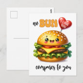 Punny Cheeseburger Valentijn Briefkaart (Voorkant / Achterkant)