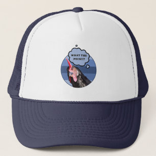 Punny Chicken Face   Wat de Peck?! Trucker Pet