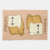 Punny Ik hou van je, kawaii brood Theedoek (Horizontaal)