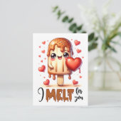 Punny ik smelt voor je Valentijn Briefkaart (Staand voorkant)