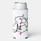 Punny Lets krijgen het | kerstlampjes Drink woords Seltzer Blikjeskoeler (Seltzer Achterkant)