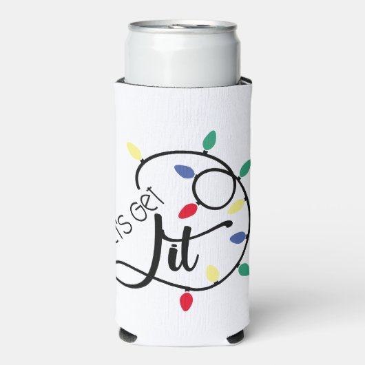 Punny Lets krijgen het | kerstlampjes Drink woords Seltzer Blikjeskoeler (Seltzer Voorkant)