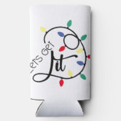 Punny Lets krijgen het | kerstlampjes Drink woords Seltzer Blikjeskoeler (Achterkant)