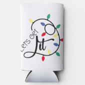Punny Lets krijgen het | kerstlampjes Drink woords Seltzer Blikjeskoeler (Voorkant)