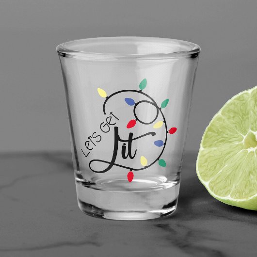 Punny Lets krijgen het | kerstlampjes Drink woords Shot Glas