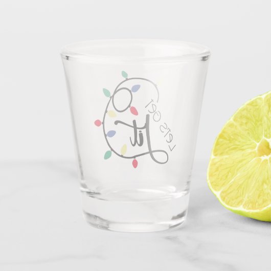 Punny Lets krijgen het | kerstlampjes Drink woords Shot Glas (Achterkant)