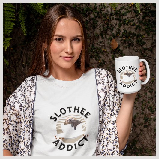 Punny luiaard en koffie liefhebbers t-shirt