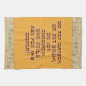 Punny Passover Kitchen Towel met Matzoh Border Theedoek (Horizontaal)
