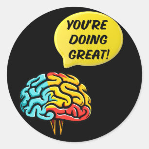 Punny Positief: Uw dagelijkse dosis van geestelijk Ronde Sticker