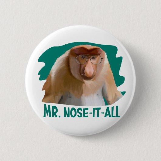 Punny Proboscis Aap Ronde Button 5,7 Cm (Voorkant)