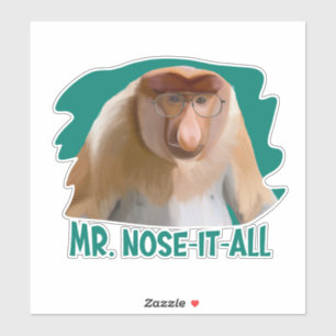 Punny Proboscis Aap Sticker