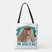 Punny Proboscis Aap Tote Bag (Achterkant)