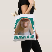Punny Proboscis Aap Tote Bag (Dichtbij)