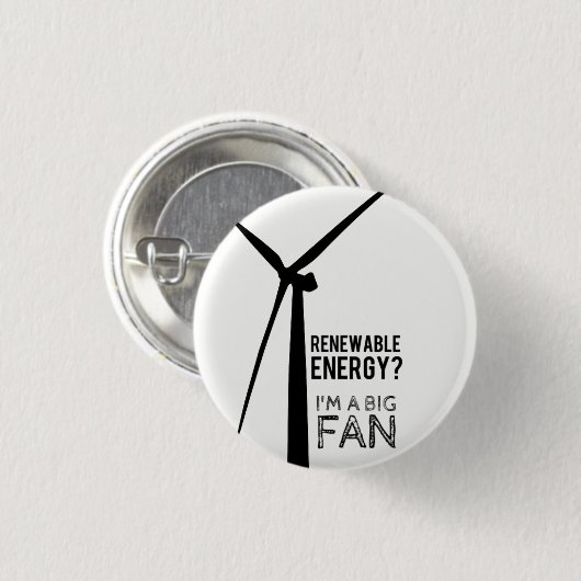 Punny Renewable Energy Windmill Button (Voorkant /achterkant)
