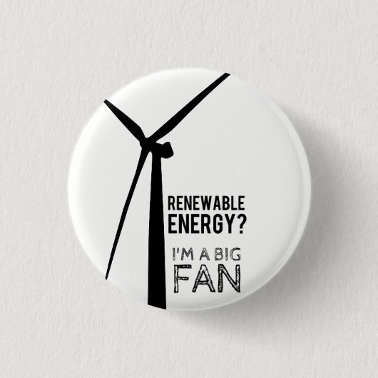 Punny Renewable Energy Windmill Button (Voorkant)