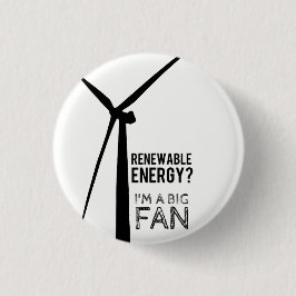 Punny Renewable Energy Windmill Button