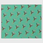 Punny Santa Caws Kerstfeestdag Cadeaupapier (Vlak)