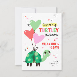 Punny Turtle Valentijnsdag Kinder Klaslokaal Kaart