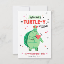 Punny Turtle Valentijnsdag Kinder Klaslokaal Kaart