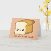 Punny Valentijn Ik hou van je, kawaii brood Kaart (Gele Bloem)