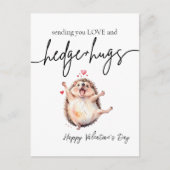 Punny Waterverf Happy Hedgehog Valentijnsdag Briefkaart (Voorkant)