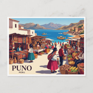 Puno Traditionele Markt Peru Briefkaart
