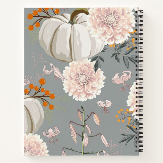 Punpkins en Dahlia bloemen Notitieboek (Achterkant)