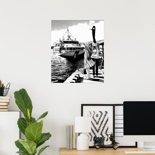 Punpun door het Zee Poster (Thuiskantoor)