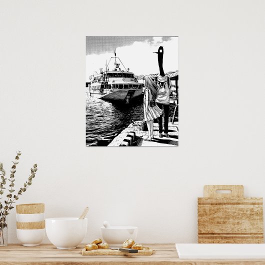 Punpun door het Zee Poster (Keuken)