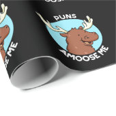 Puns Amoose me Funny Moose Pun Dark BG Cadeaupapier (Rol Hoek)
