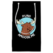 Puns Amoose me Funny Moose Pun Dark BG Klein Cadeauzakje (Voorkant)