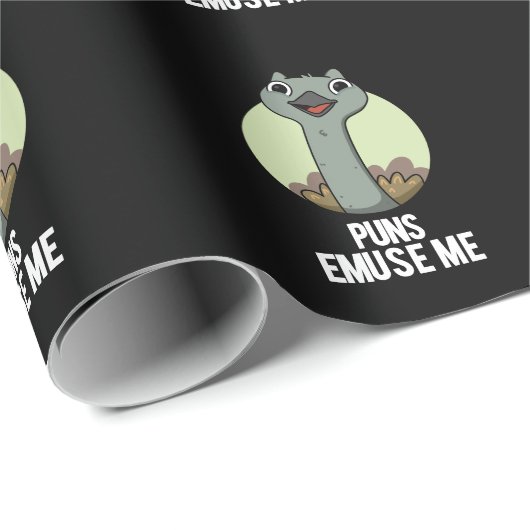 Puns Emuse me Funny Emu Pun Dark BG Cadeaupapier (Rol Hoek)