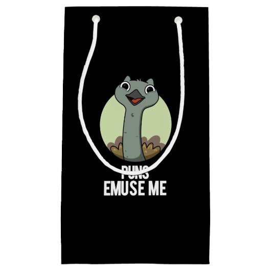 Puns Emuse me Funny Emu Pun Dark BG Klein Cadeauzakje (Voorkant)