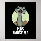 Puns Emuse me Funny Emu Pun Dark BG Poster (Voorkant)