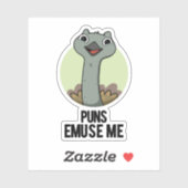 Puns Emuse me Funny Emu Pun Sticker (Vel)