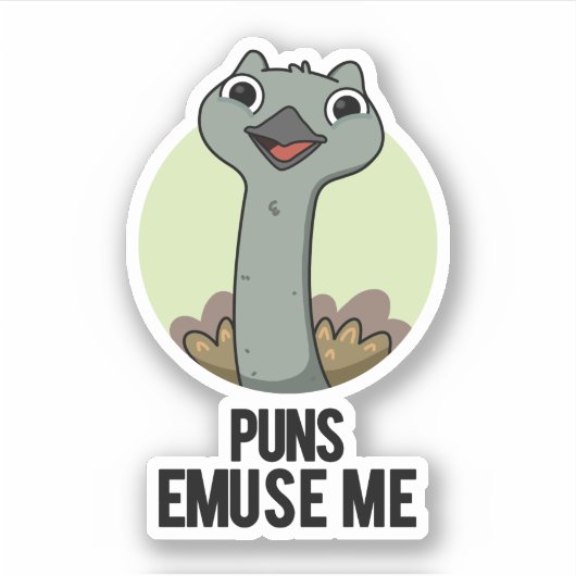 Puns Emuse me Funny Emu Pun Sticker (Voorkant)